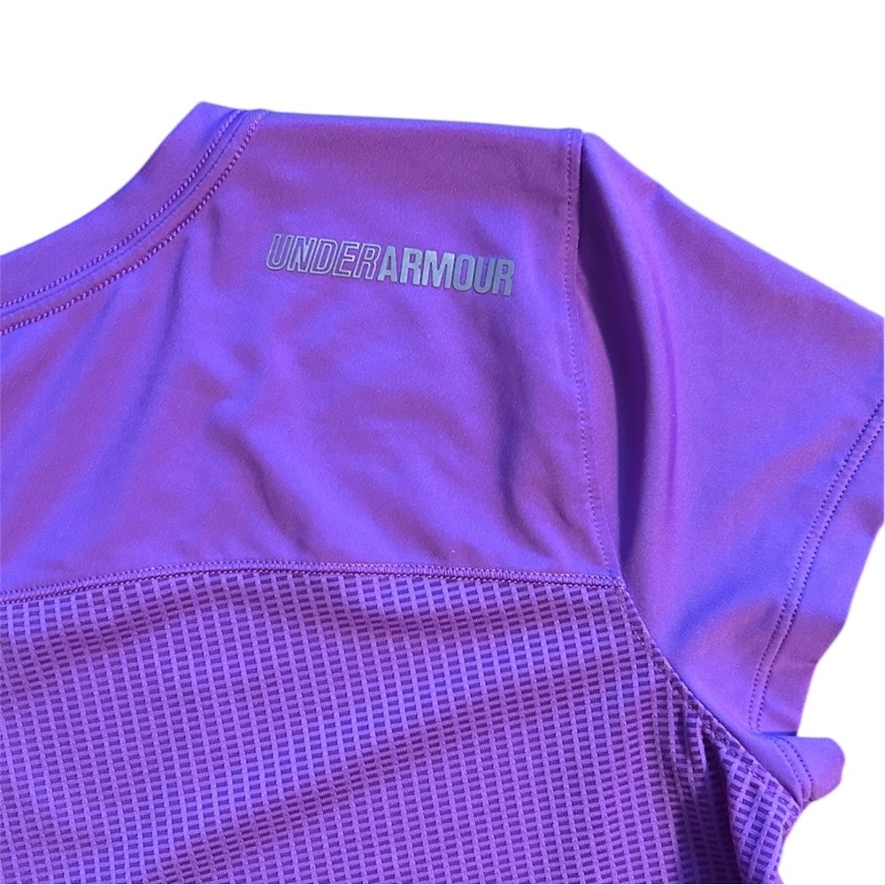 Under Armour HeatGear Mesh Back Performance Shirt Purple Medium - Picture 6 of 6